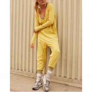 Yellow Women's Free People Hot Shot L/S for the Jumpsuit in small